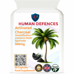 Activated Charcoal Coconut Natural Coconut Shell 500mg 60 Capsules